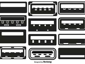 向量组的USB平面图标