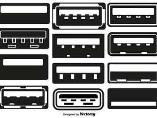 向量组的USB平面图标