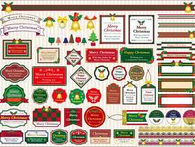 圣诞节标签材料集