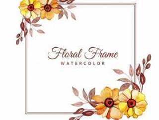 Watercolor Floral Frame Multi-Purpose Background