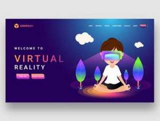 Girl trying virtual reality