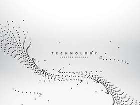 网格点波技术背景矢量设计插画
