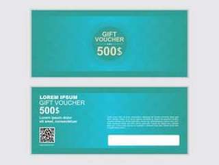 Gift voucher vector design template set