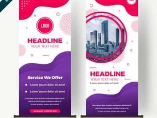 Roll up banner with colorfull gradient