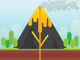 火山爆发解剖学插图