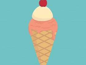 美味的冰淇淋图标矢量插图设计