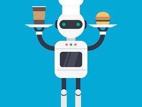 现代厨师机器人机制矢量图