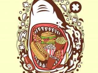 Shark Junk Food Cartoon