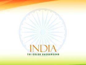 印度国旗三色背景矢量设计插画