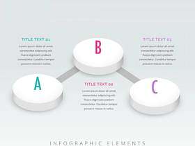 3d样式三步骤infographic模板