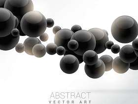 抽象的黑色浮动分子矢量背景