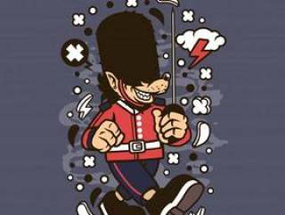 Wolf London Guard Cartoon