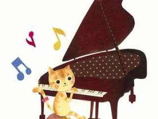 动物和乐器系列 - 猫和钢琴〜
