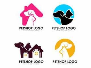 Pet home logo design template