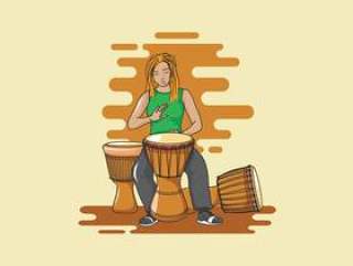 非洲鼓音乐家插图