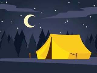 安静的夜间营地