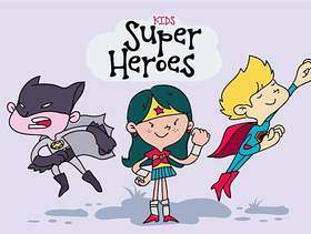 孩子们服装超级英雄矢量图