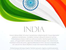 印度国旗背景模板矢量设计插画
