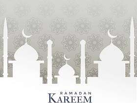 与清真寺剪影的斋月贾巴尔节日设计