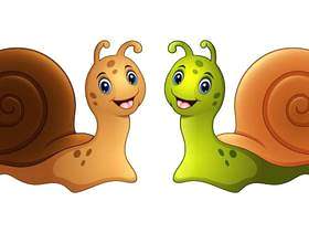 导航蜗牛动画片的例证在两种颜色的