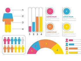 矢量丰富多彩的图表