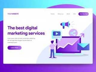 Landing page template of Digital Marketing Services Design