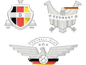 老式固体排队德国徽标足球补丁矢量