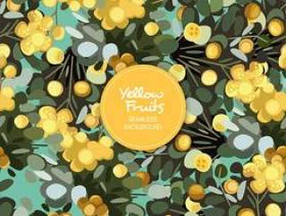 Yellow Fruits Seamless Background