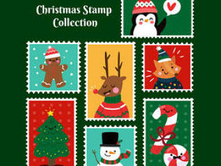 可爱圣诞节邮票