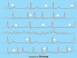 在蓝色背景的心脏节奏