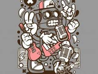 Robot Rocker Cartoon