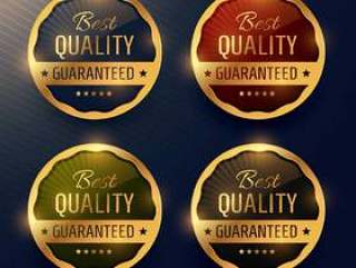 最好的质量保证优质黄金标签和徽章矢量des
