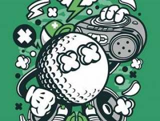 Golf Boombox Beat Cartoon