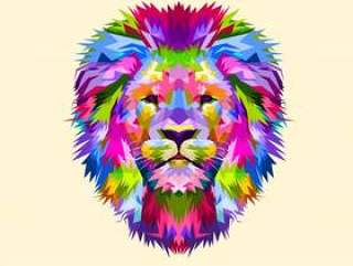 Colorful mascot head lion