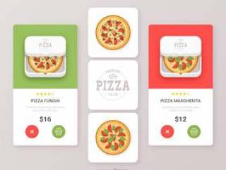 比萨食品App图标矢量UI设计集