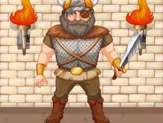 Viking warrior holding sword