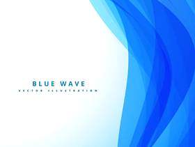 蓝色波浪背景设计插图