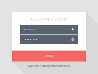 平坦的白色登录窗体UI模板设计