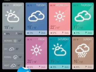 精美的简洁手机天气图标