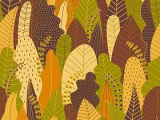 Autumn seamless patterns background in warm tone.