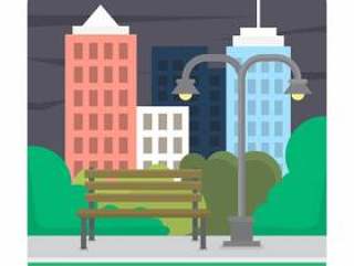 平坦的城市公园