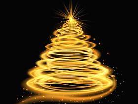 金发光的圣诞树