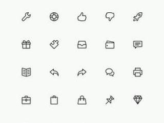 Simple Line Icons (Free PSD)