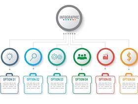 与6个选择路形状的企业infographic模板