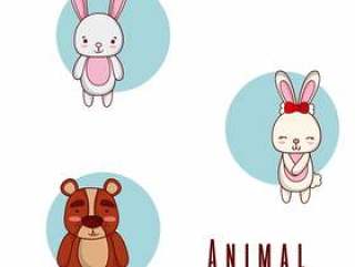 可爱的动物卡通集合集