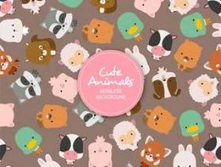 Cute Animals Seamless Background