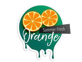 夏季的橙色水果标签