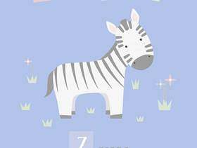 可爱的斑马卡通涂鸦动物字母Z.