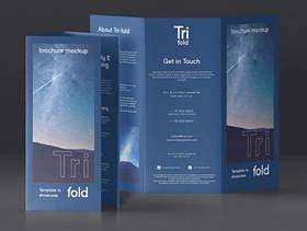 Psd Tri Fold Mockup US A4 Vol4