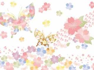 日本的樱花和蝴蝶图案